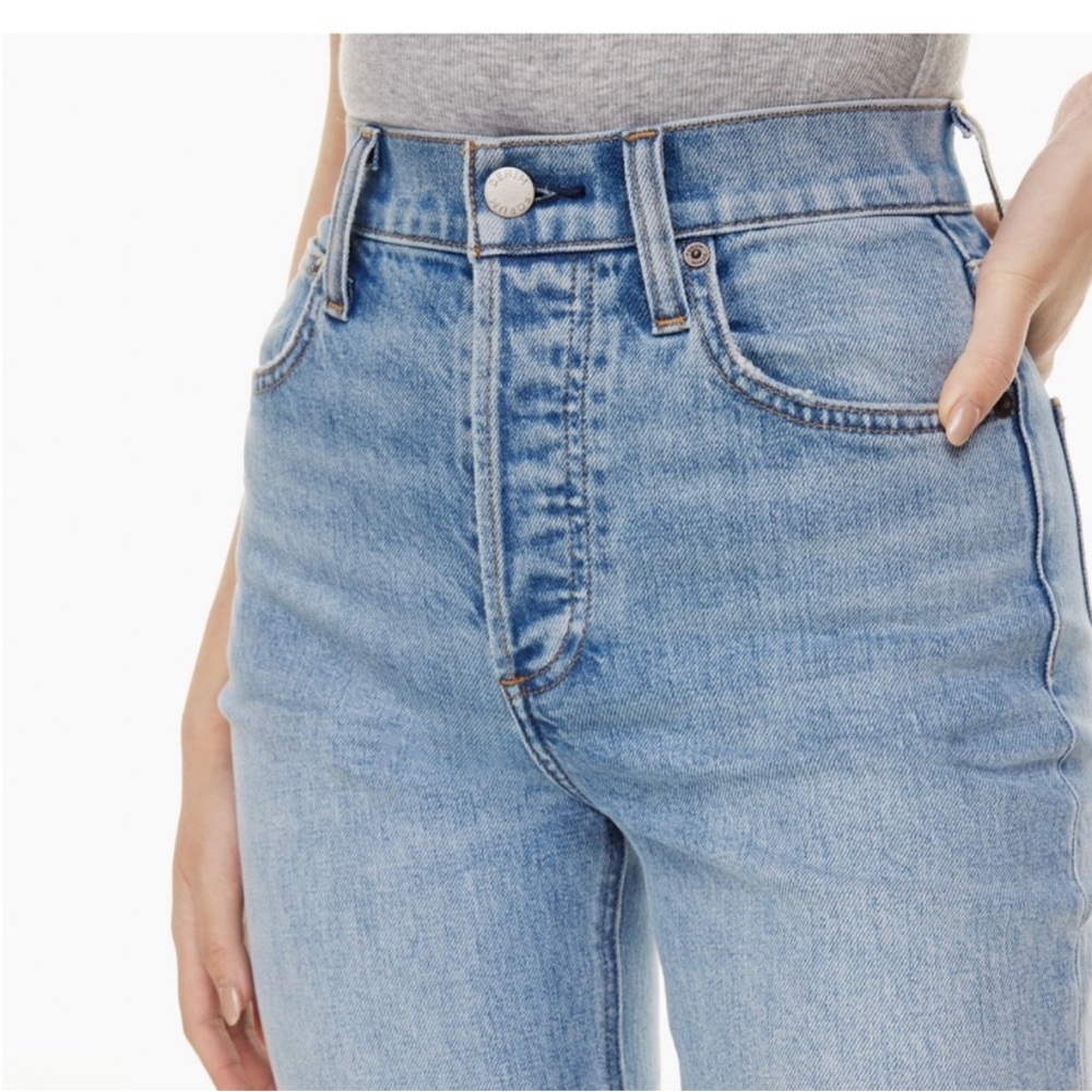 Denim Forum High-Rise Vintage Wash Jeans in Light Blue